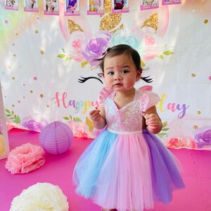 unicorn dress for 1st birthday
