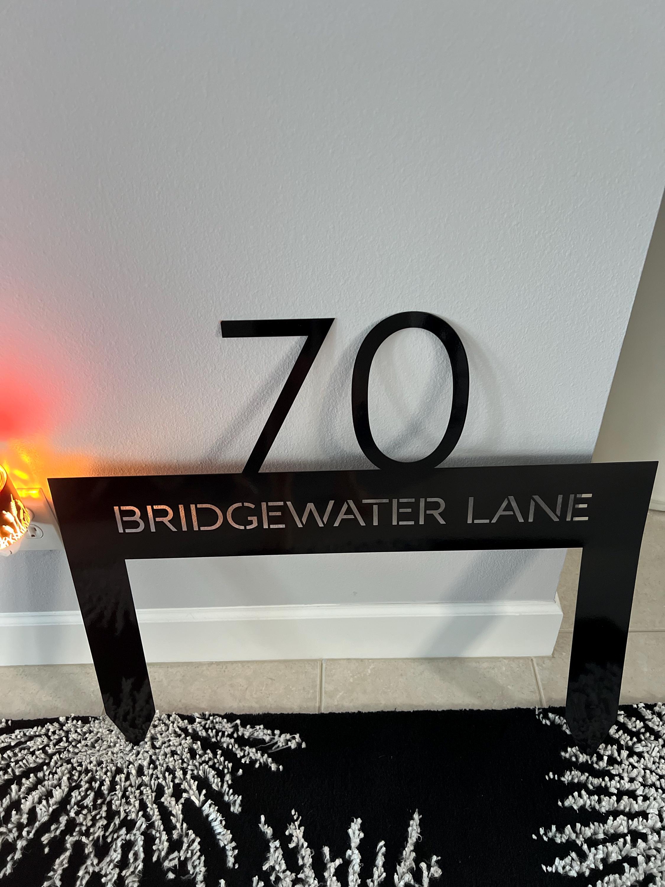 Metal Address House Number Sign With Stakes | Modern House Address Sign | Mid-Century Custom House Numbers