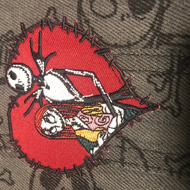 Jack & Sally Love Stitch Heart Iron-On Patch Nightmare Before Christma –  Your Patch Store