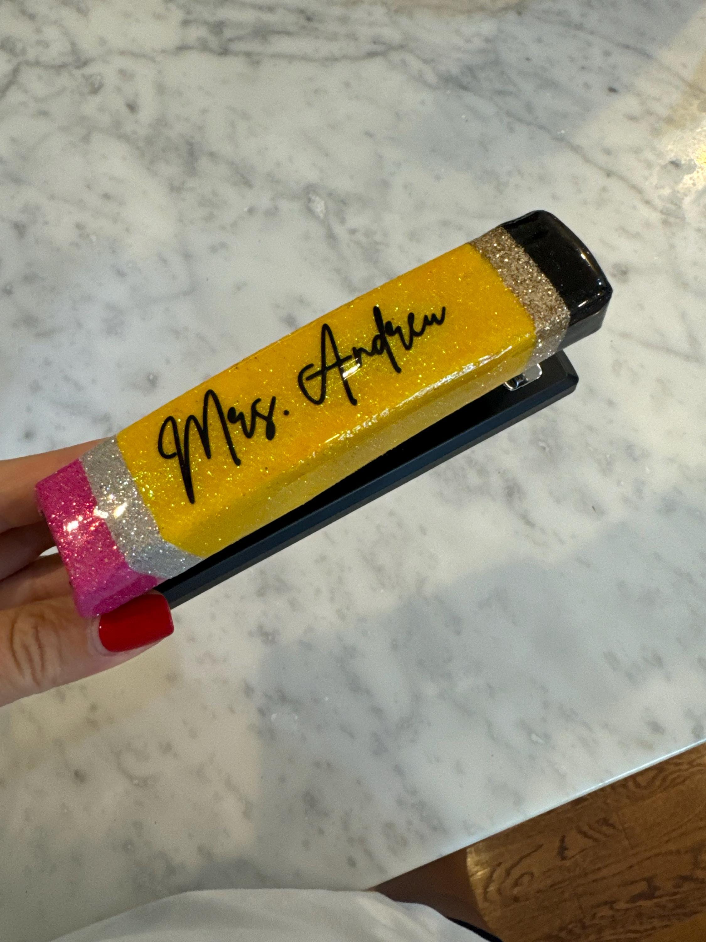 Personalized Stapler|Teacher Stapler|Pencil Stapler|Glitter Stapler|Cute Teacher Gift| Epoxy Resin Stapler|Crayon Stapler|Notebook Stapler