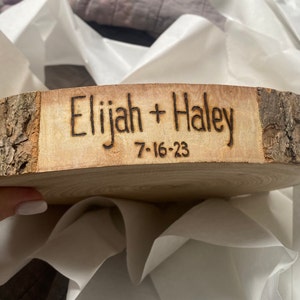 Personalized Wood Wedding Cake Stand, Hand Wood Burning, Thick or Thin ...