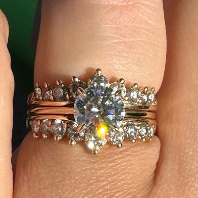 Sterling Silver .925 CZ Marquise Art Deco Engagement Ring & Wedding Band Set - Sizes 5-10