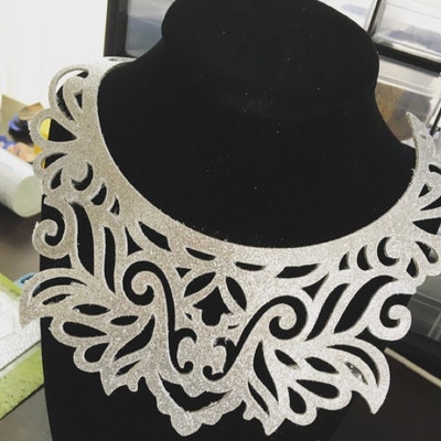Ornamental Leather Bib Necklace Template, Vector Laser Cut File / SVG ...