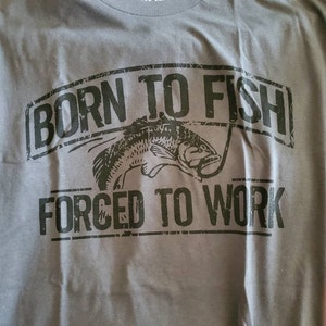 Pesca-Born To Fishing-pescatore fan Angel T-Shirt Uomo S-XXL 