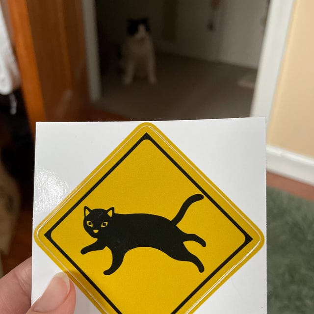 猫に注意 - 日本の道路標識ステッカー - Etsy 日本