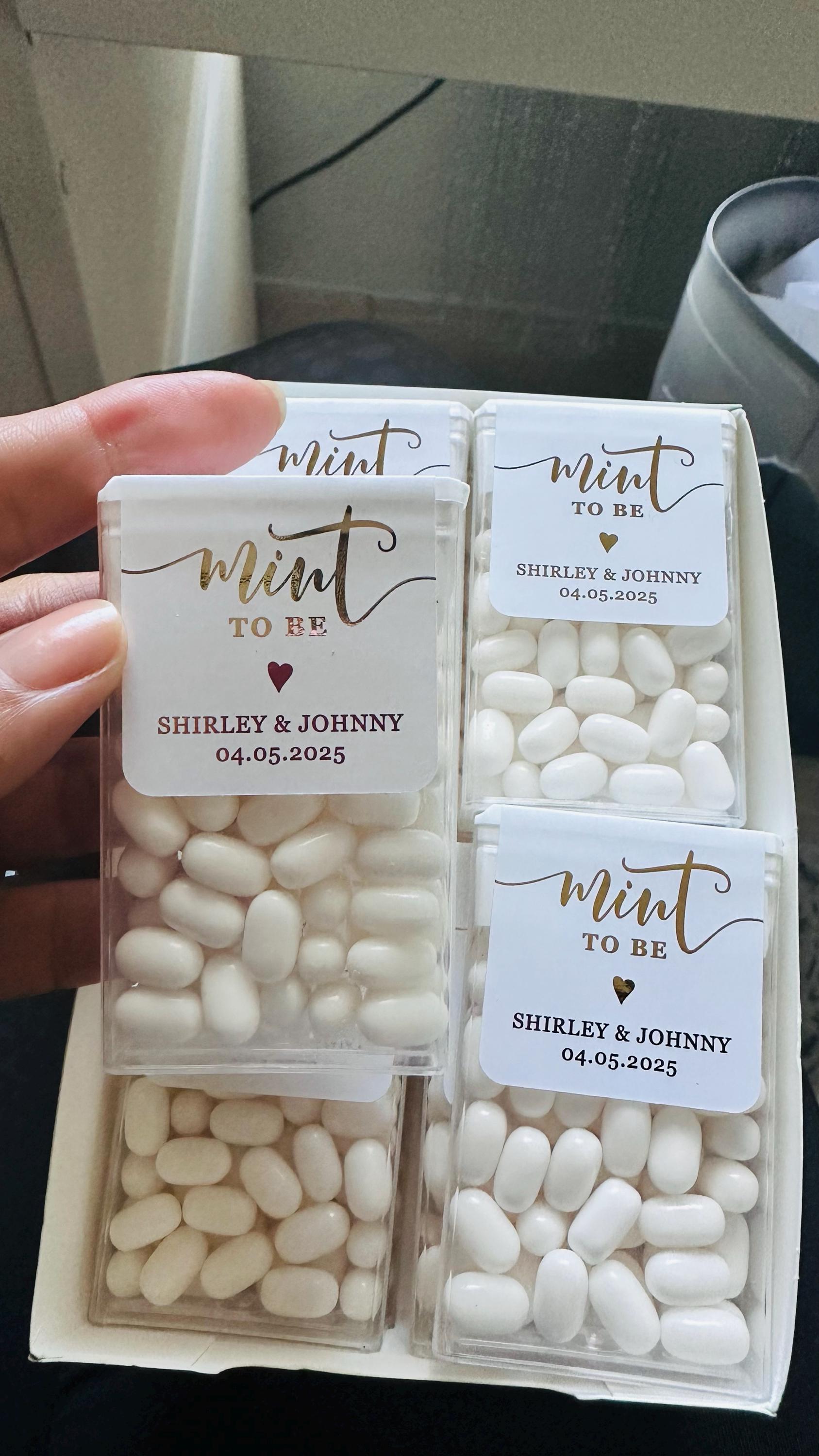 Gold Foil Personalized Mint to Be Wedding Favor Sticker, Custom Candy Label. Bridal Shower Gift with Silver / Rose Gold. MINTS NOT INCLUDED!