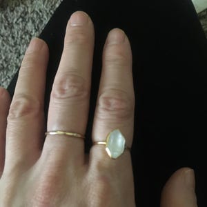 Customer photo from Melinda, Large Raw Herkimer Diamond Ring in Yellow Gold