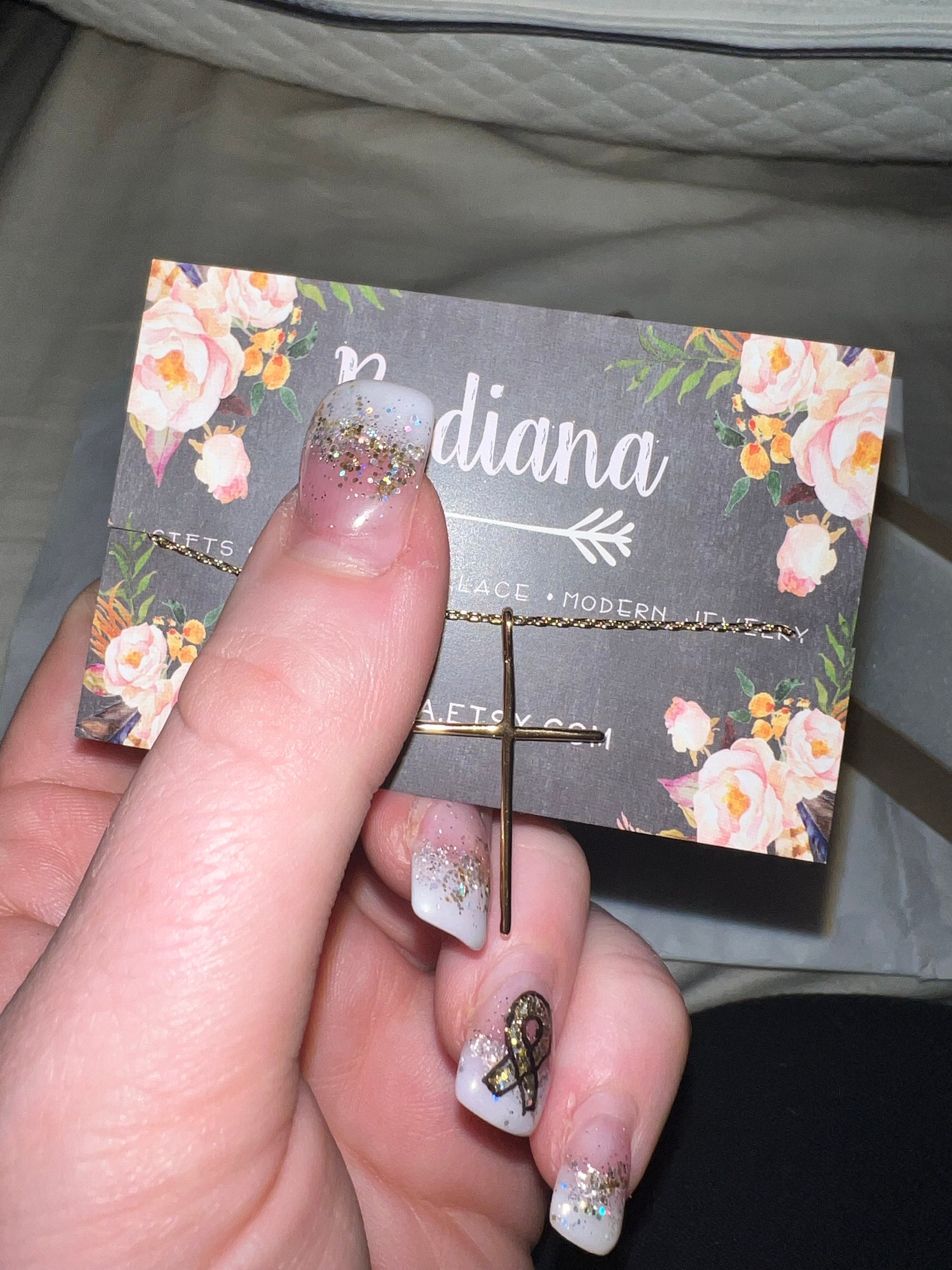 Gold Skinny Cross Pendant Necklace, Gold Cross Necklace, Birthday Gift, Bridesmaid Gift,Graduation Gift,Mother&#39;s Day Gift