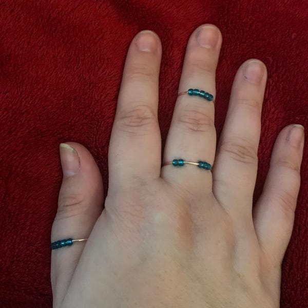 Fidget Ring Set of 3, Adjustable Rings for Women, 5 Beads - Etsy