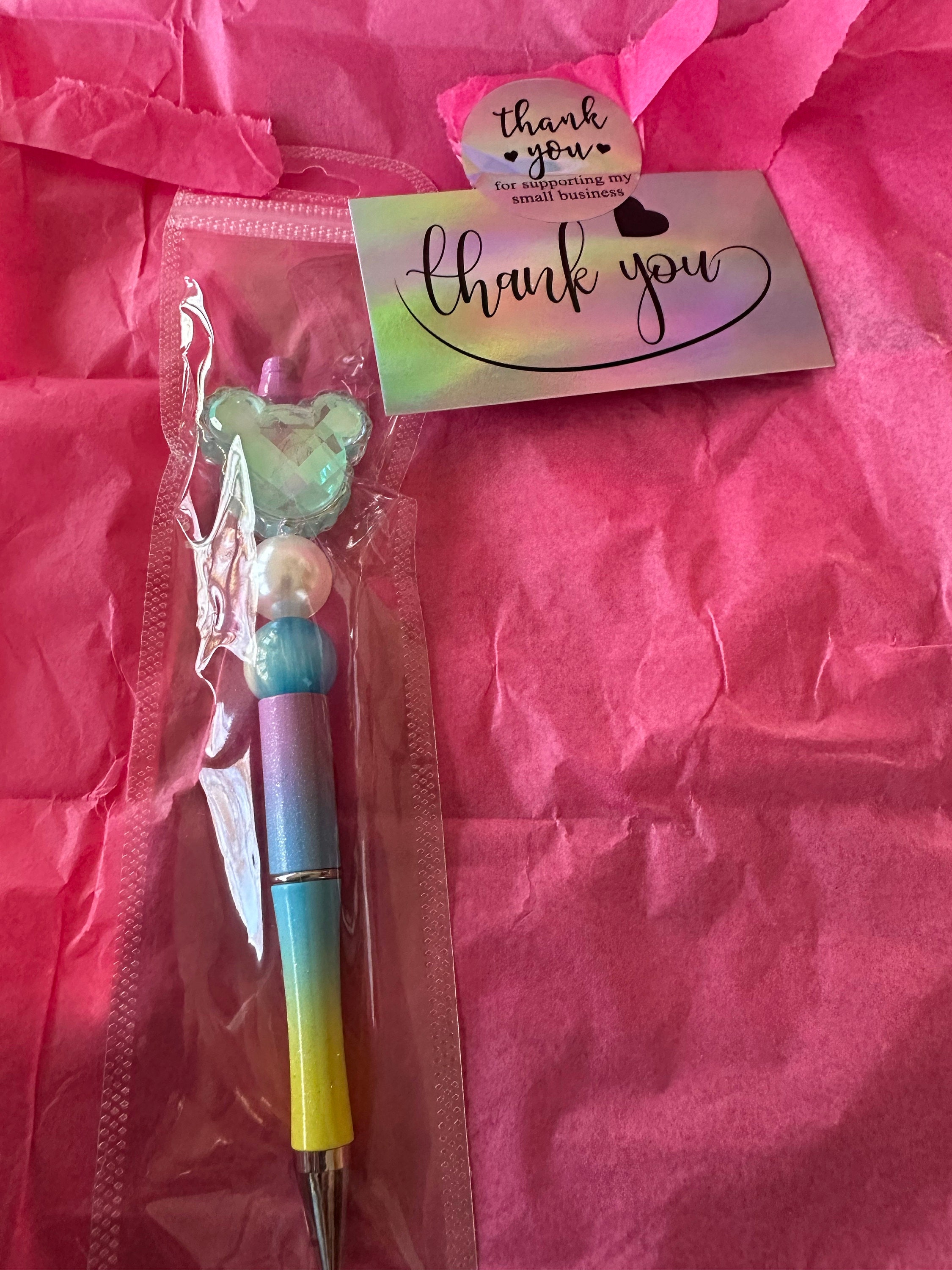Handmade Beadable Pens - Mickey and Minnie
