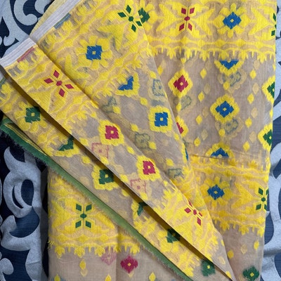 Hand-painted Bishnupuri Pure Silk Saree With Blouse Piece / - Etsy