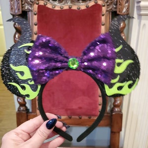 Maleficent Inspired Villain Halloween Mouse Ears flat Not - Etsy