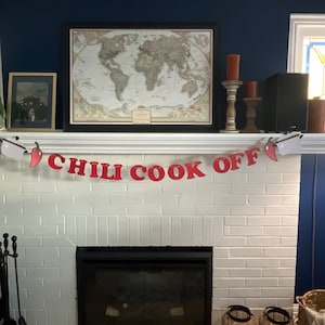 Chili Cook Off Banner 41x24 Inch - Fabric Cooking Contest Decoration For Mexican Fiesta Parties
