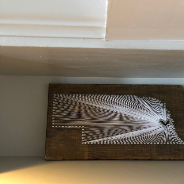 Custom Nebraska String Art, Personalized Rustic Wood State Map - Etsy