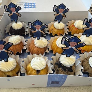 Gyufise 24 Stück Cupcake-Topper Abschluss 2024 – Glitzer-Diplom & Abschlusskappe Für Kuchendekoration