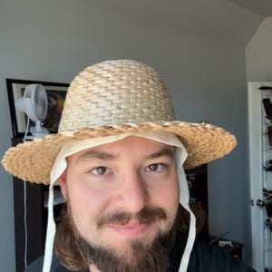 Braided Straw Hat - 100% Natural Reeds - Broadleaf Cattail