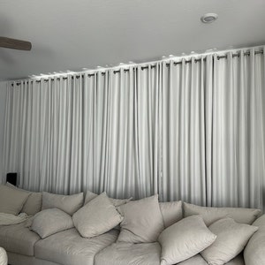 100 % Blackout Extra Long Linen Curtains Custom Made 9-24 Feet Length ...