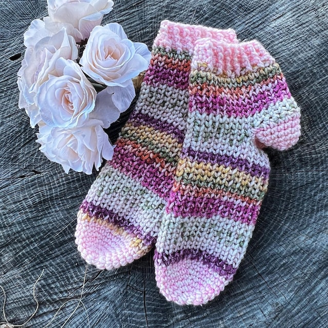 A customer's finished Winter Slipper Socks Crochet Pattern