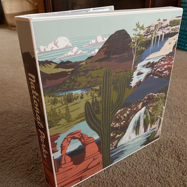 National Parks Brochure and Map Album, Includes 20 Pages, Holds 40 National Parks Brochure and Map Album, Includes 20 Pages, Holds 40