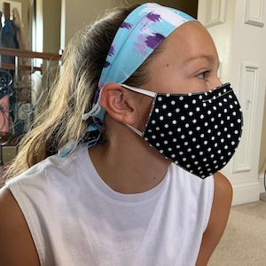 100% Cotton Face Mask with Nose Wire // Soft, Men&#39;s, Women&#39;s, Kids, Adjustable Ears Straps/Loop, Washable & Reusable, Filter Pocket photo