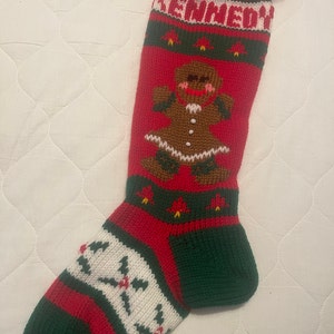 Hand Knit CHRISTMAS Stocking Snowman Moose Gingerbread Girl Soldier - Etsy