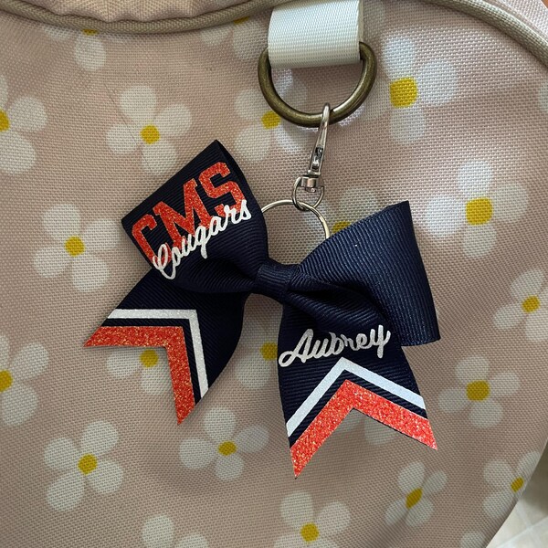 Lettering in Cheer Cheer Bow collegiate Style - Etsy