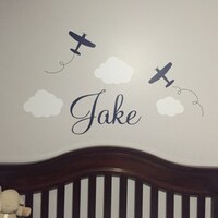 AIRPLANE WALL DECAL Custom Name Decal Airplane Name Decal Airplane ...