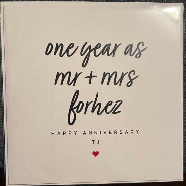 1st Wedding Anniversary Card for Husband, Personalized, 1 Year