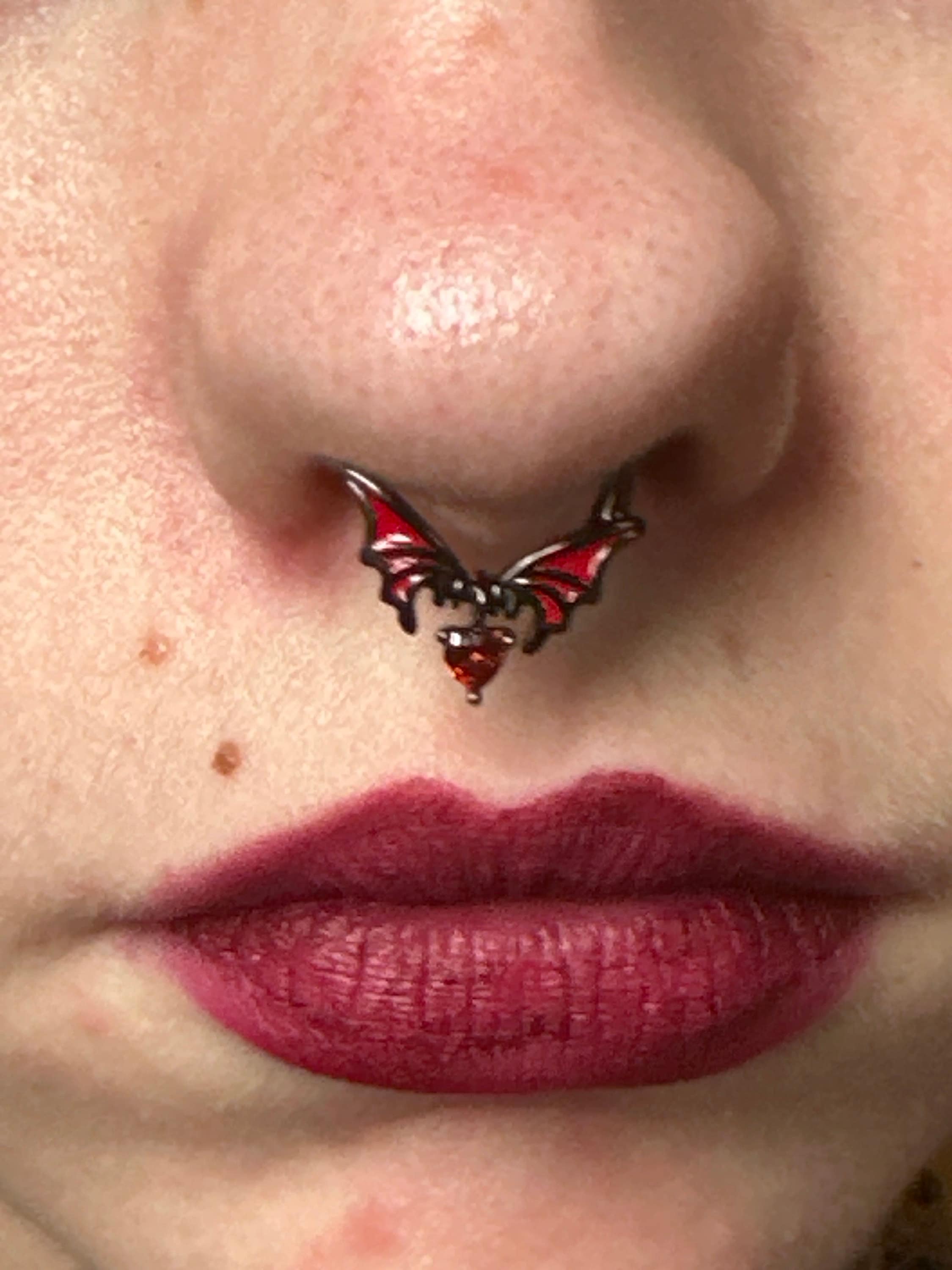 16G Bat Halloween Septum Ring/Daith Hoop/Conch Hoop/Tragus Hoop/Helix Hoop/Spooky Jewelry/Hoop Earrings/Cartilage Earrings/Gift for her