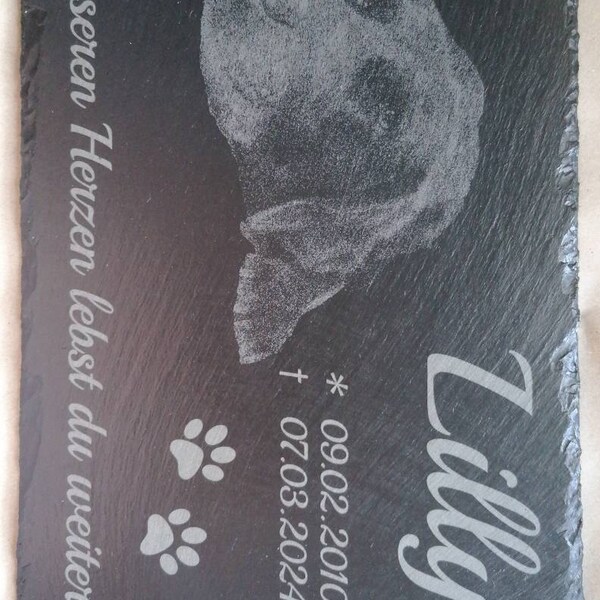 Hausschild Aus Schiefer – Ca. 40x20cm, Grau, Glatte Oberfläche, Mit Gravur
