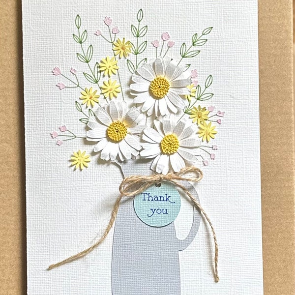 3D Flower Card, Daisy Greeting Card SVG Template for Cricut and ...