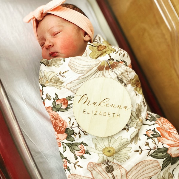 Sky Blue Hat & Star-Print Baby Blanket & Wrapping Shawl (30″×32″) – Soft Muslin Swaddle