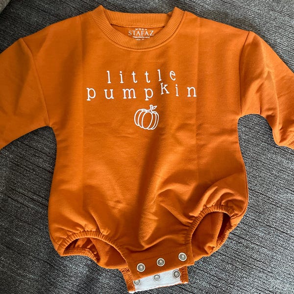 Little Pumpkin Baby Romper, Natural Fall Baby Bodysuit, Cute Fall ...