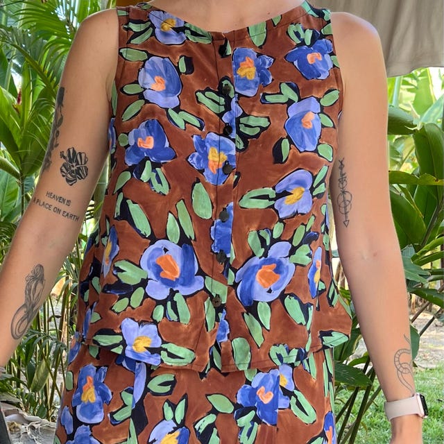 Boatneck Button Down Top Sleeveless Blouse Sewing Pattern