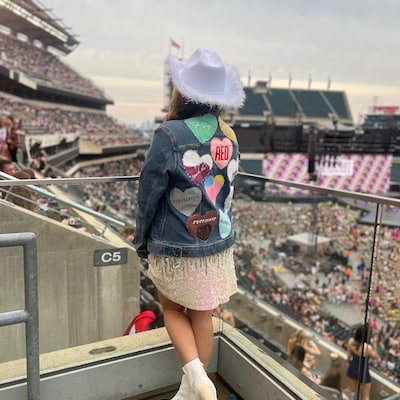 Taylor Eras Inspired Hand Painted Jean Jacket - Etsy