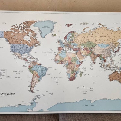 Places You've Been World Map, Large Detailed Push Pin Travel Map ...