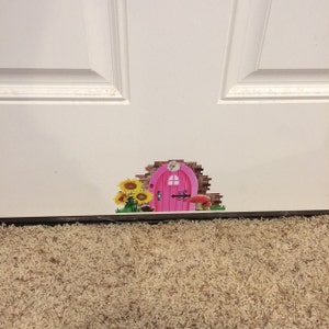 Pink Fairy Cottage Door Wall Decal Sticker | Fairy Door Mural, Kids ...