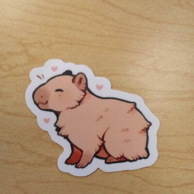 Happy Capybara Sticker / Rodent Sticker / Cute Animal Sticker / Laptop ...