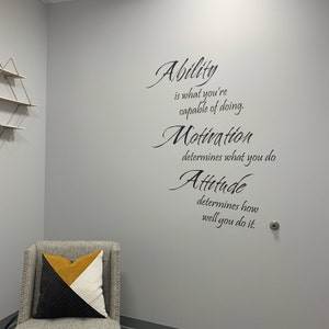 Inspirational Phrase Ability Motivation Attitude Vinyl Wall Decal ...