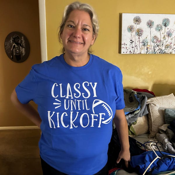 Noffish Women's "Classy Until Kickoff" Football Sweatshirt - Game Day Shirt, Cotton Blend - View #10