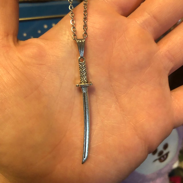 Unisex Katana Pendant Necklace on Cord or Chain, Samurai Unisex Katana Pendant Necklace on Cord or Chain, Samurai