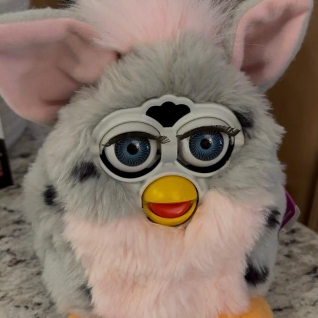 Vintage Pink Gray Furby 1990s Tested and Works With Tags by Tiger