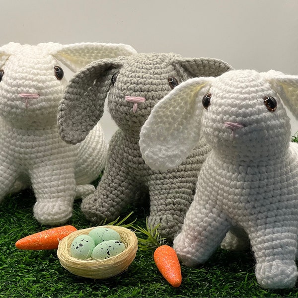 Big and Small Bunny Crochet Pattern Easter Décor Crochet PDF English - Etsy