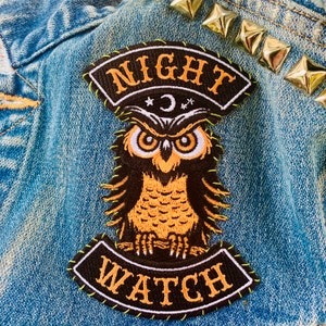 Night Watch owl Halloween motorcycle club biker patch