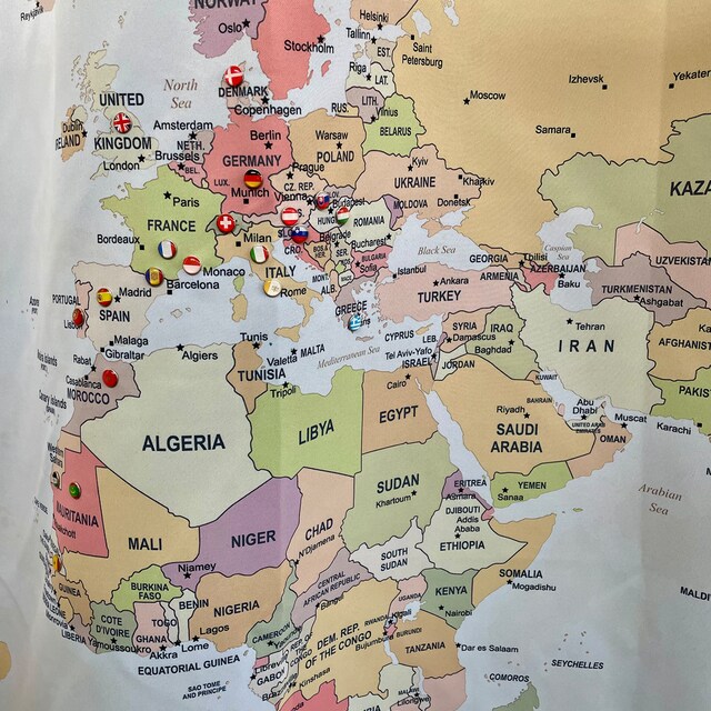 Flags Push Pins for Wood World Map by Enjoy the Wood - Etsy