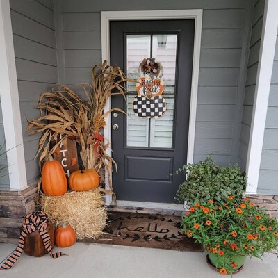 Halloween Door Hanger Fall Door Hanger Pumpkin Door Decor Autumn Door ...
