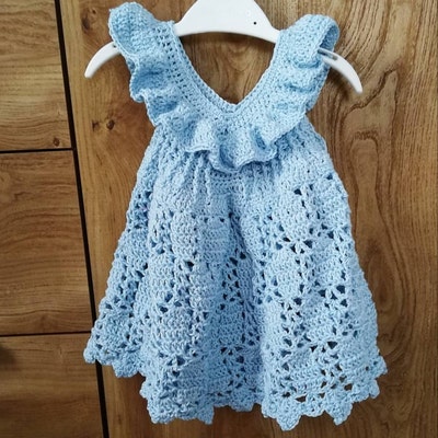 Crochet Dress PATTERN Truffle Ruffle Dress sizes up to 10 Years english ...