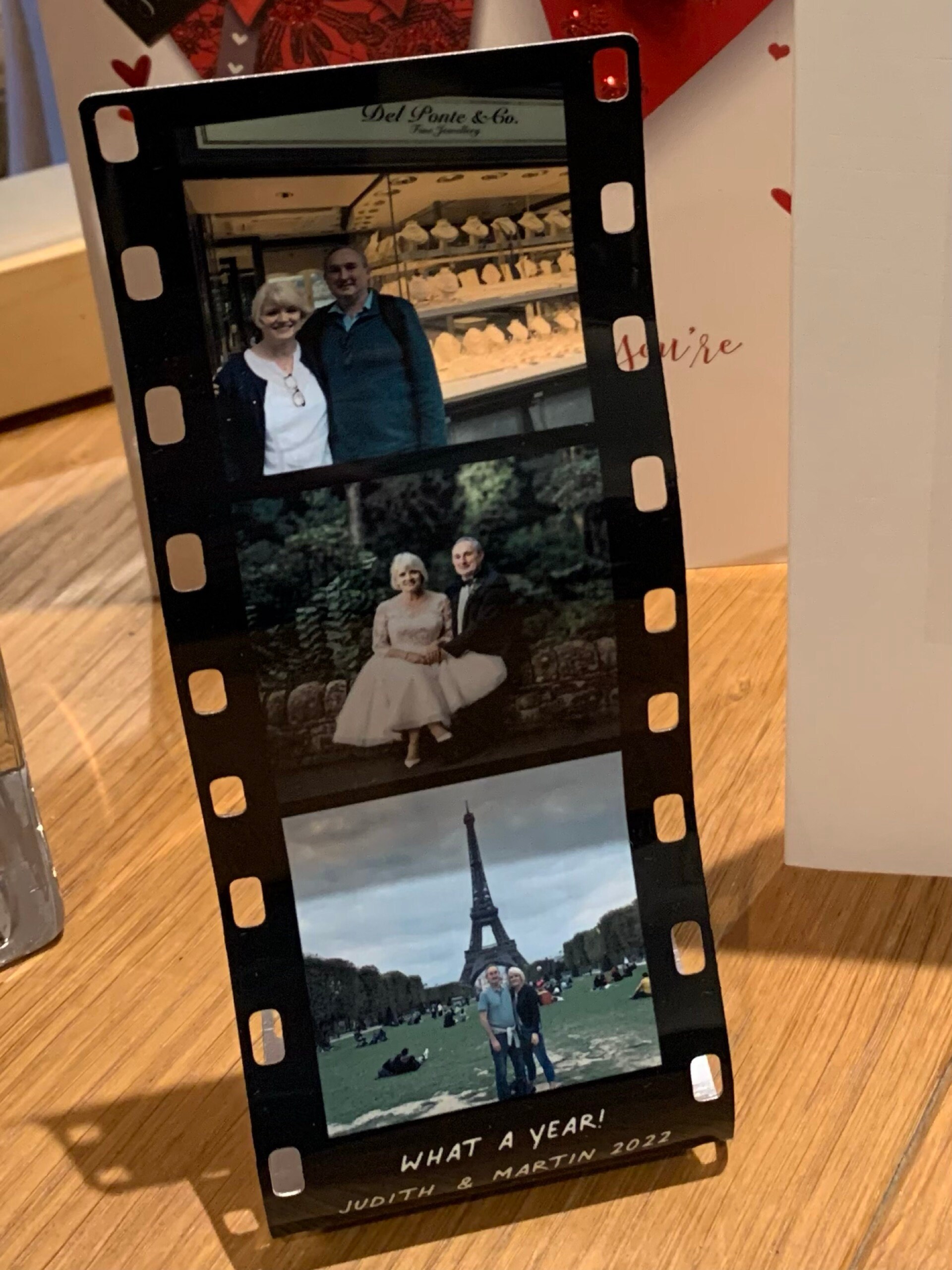 Personalised Mini Metal Photo Reel Print | Three Photos Printed on Metal Film Reel Frame