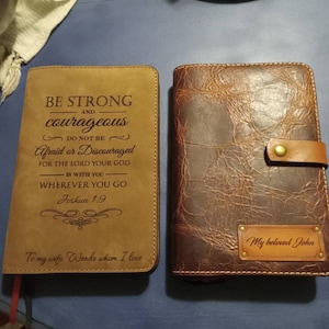 Personalized Leather Bible Cover, Custom Scripture Cover, Large Bible ...