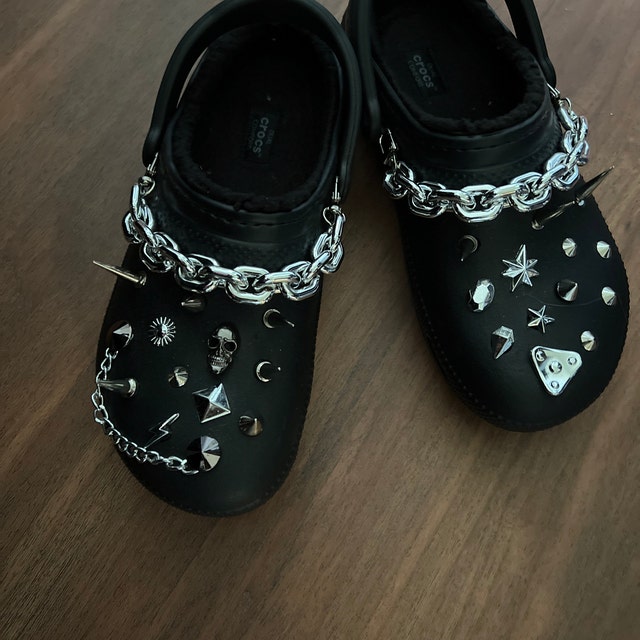 Crocs Charms Luxury Silver Metal Stud Fashion Spike Rivets – Toybox Fashions